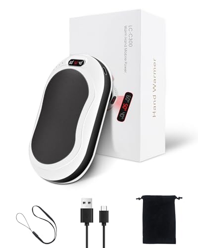 Handwärmer Elektrisch, 10000mAh Akku Elektrischer Handwärmer Aufladbar, 3 Modi USB Handwärmer, 2 Heizflächen Hand Warmer, Die ideale Wahl für Outdoor, Geeignete Geschenke für Frauen, Männer und Kinder von MOXTOYU