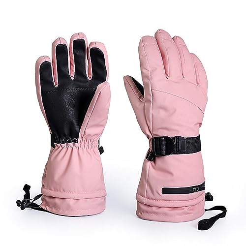 MOZALL Winter-Skihandschuhe mit Tasche, wasserdicht, Snowboard-Handschuhe für Damen und Herren, kaltes Wetter, Winter, warme Handschuhe von MOZALL