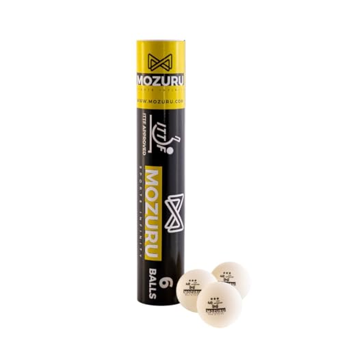 MOZURU - 6er Pack Profi Tischtennisbälle - 3 Sterne Qualität - ITTF Zertifiziert - 40+ Größe - ABS Kunststoff, Weiß, Kunststoff MOZURU - 6er Pack Profi Tischtennisbälle - 3 Sterne Qualität - ITTF Zertifiziert - 40+ Größe - ABS Kunststoff, Weiß, Kunststoff von MOZURU