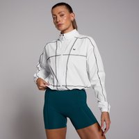 MP Damen Tempo Cropped-Windjacke mit Kontrastnaht – Weiß - XL von MP