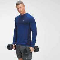 MP Herren Essential Seamless Langarmshirt — Intensive Blue Marl - S von MP