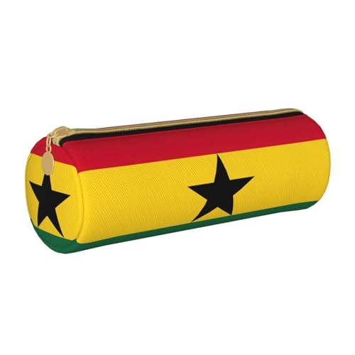 Federmäppchen aus Leder, Motiv: Flagge von Ghana, niedlich, für Erwachsene, Make-up-Tasche für Geldbörse, Federmäppchen von MQGMZ