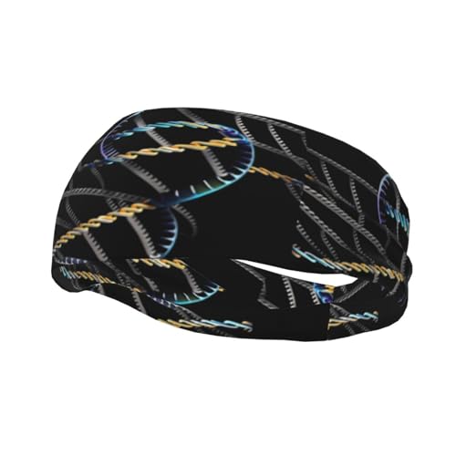Mqgmz DNA-Kette, Fotodruck, Unisex, Erwachsene, Sport-Schweißband, Stirnbänder, leicht, atmungsaktiv, Haarband für Sport von MQGMZ