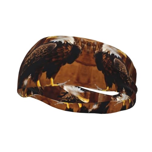 Mqgmz Flying Eagle Print Stirnbänder für Kinder, Männer und Frauen, feuchtigkeitsabsorbierend, rutschfest, leicht von MQGMZ