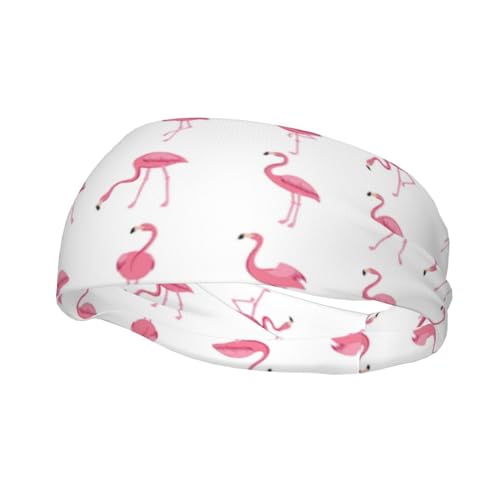 Mqgmz Sport-Schweißband mit Flamingos auf weißem Druck, für Kinder, Herren, Damen, feuchtigkeitsableitend, rutschfest, leicht von MQGMZ