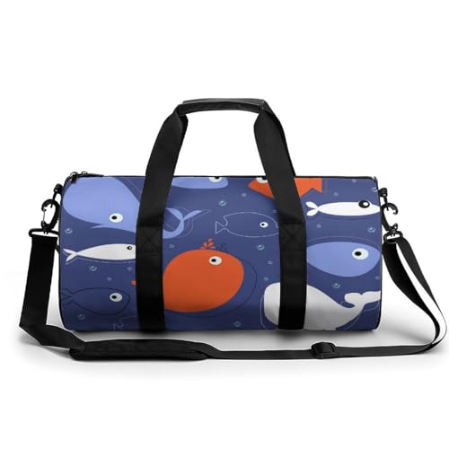 Cartoon Wal Sport Duffel Bag Sporttasche Reisetasche Handgepäck Tasche Schwimmtasche Weekender Bag 45x23x23cm von MQRBFLM