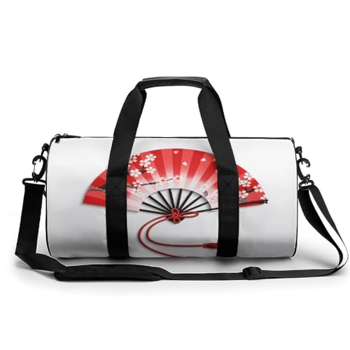 Kirschblüten-Fan Sport Duffel Bag Sporttasche Reisetasche Handgepäck Tasche Schwimmtasche Weekender Bag 45x23x23cm von MQRBFLM