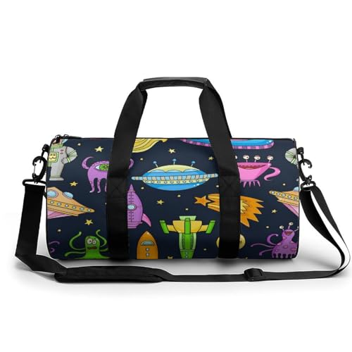 Raumschiff Alien Sport Duffel Bag Sporttasche Reisetasche Handgepäck Tasche Schwimmtasche Weekender Bag 45x23x23cm von MQRBFLM