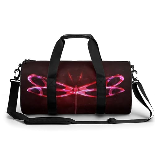 Rote Libelle Sport Duffel Bag Sporttasche Reisetasche Handgepäck Tasche Schwimmtasche Weekender Bag 45x23x23cm von MQRBFLM