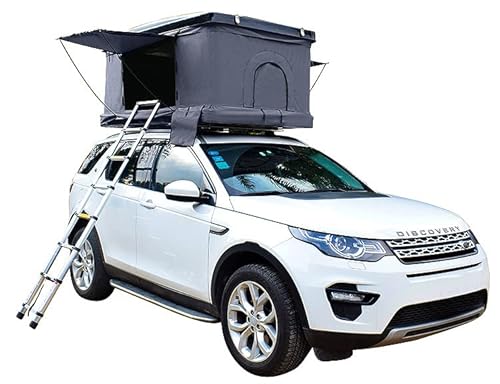 Camper´s Delight Autodachzelt | Hartschalen Pkw Dachzelt für 2 Personen | Anbauzelt fürs Camping Festival Open Air Reisezelt | 222 x 135 x 145 cm inkl. Leiter | Roadtripp Outdoor Box von MR. DEKO