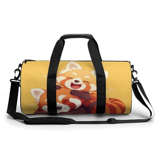 Sport Duffel Tasche Fröhliche Rote Pandas Reisetasche Rundes Reisegepäck Gym Bags Fitness-Tasche von MRWQC