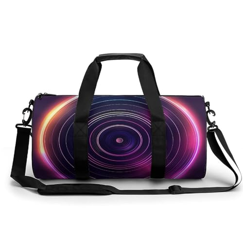 Sport Duffel Tasche Vinyl-Musikplatte Neonfarben Reisetasche Rundes Reisegepäck Gym Bags Fitness-Tasche von MRWQC