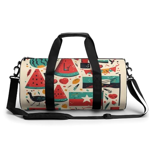 Sport Duffel Tasche Watermelon Fruits Muster Reisetasche Rundes Reisegepäck Gym Bags Fitness-Tasche von MRWQC