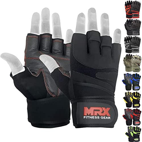 MRX Gewichtheber-Handschuhe für Herren, Workout-Handschuhe, Handgelenkstütze, Gewichtheben, Fingerlose Fitness-Handschuhe für Männer, Fingerlose Gymnastik, Kraftdreikampf von MRX BOXING & FITNESS
