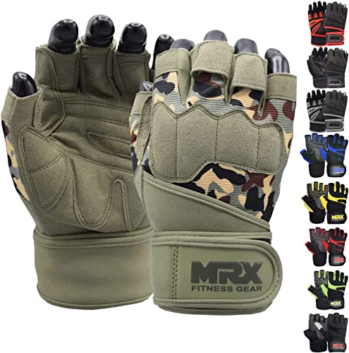 MRX Gewichtheber-Handschuhe für Herren, Workout-Handschuhe, Handgelenkstütze, Hebehandschuhe, Herren, Fitnessstudio, Zubehör für Herren, Gewichtheben, fingerlos, Fitnessstudio, Übung für Powerlifting von MRX BOXING & FITNESS