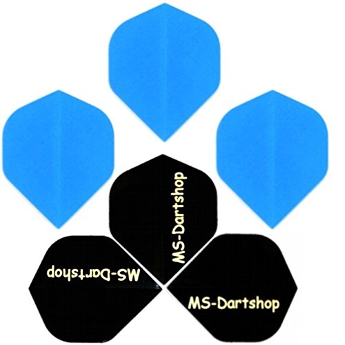 MS-DARTSHOP Dart-Flight Nylon Standard, 3 Satz = 9 Stück (Hell-Blau) von MS-DARTSHOP