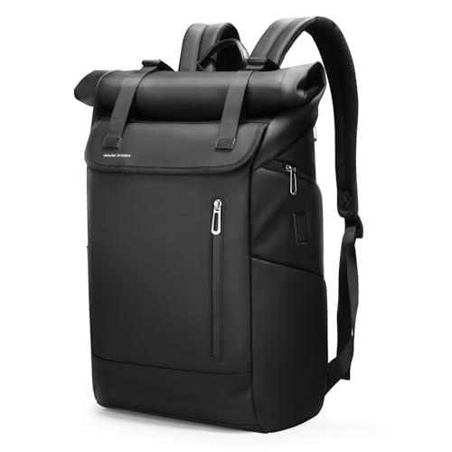 Rolltop Rucksack Herren, Rucksack Wasserdicht, 20L-29L für 17,3 Zoll Laptop, Laptop Rucksack Herren, mit USB Ladeanschluss, Rucksack Schwarz, für Damen Herren Rolltop Rucksack Herren, Rucksack Wasserdicht, 20L-29L für 17,3 Zoll Laptop, Laptop Rucksack Herren, mit USB Ladeanschluss, Rucksack Schwarz, für Damen Herren von MS