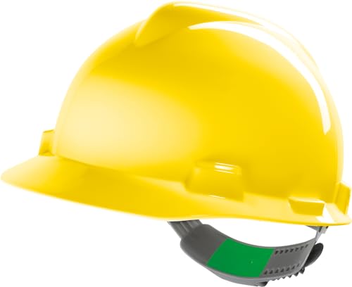 MSA V-Gard Bauhelm - unbelüfteter, robuster Schutzhelm für Elektriker und für die Arbeit in BAU & Industrie - EN 397 - Gelb von MSA