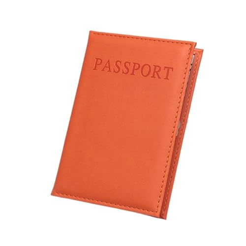 MSAONPRNICE 1 x Schutzhülle aus PU-Leder für Weltreise, Reisepass-Schutz, Organizer, Universal-Reisepass-Etui, Orange, Einheitsgröße von MSAONPRNICE