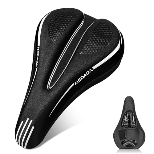 Neu Klettverschluss Fahrradsattel Überzug Männer, Frauen und Kinder Memory Foam Fahrradsitz Überzug Sattelschutz Polstersattelüberzug Weicher für Mountainbike, Rennrad, Hometrainer Fahrrad(Weiß) Neu Klettverschluss Fahrradsattel Überzug Männer, Frauen und Kinder Memory Foam Fahrradsitz Überzug Sattelschutz Polstersattelüberzug Weicher für Mountainbike, Rennrad, Hometrainer Fahrrad(Weiß) von MSDADA
