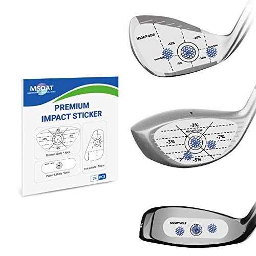 MSOAT Rechtshänder Golf Impact Tape 120 Stück (80 x Eisen, 30 x Holz, 10 x Putter), Etiketten Aufkleber Impact Tape Golf Schwungtrainer Trainingshilfen Swing Trainer Golfball Marker Hitting Recorder von MSOAT