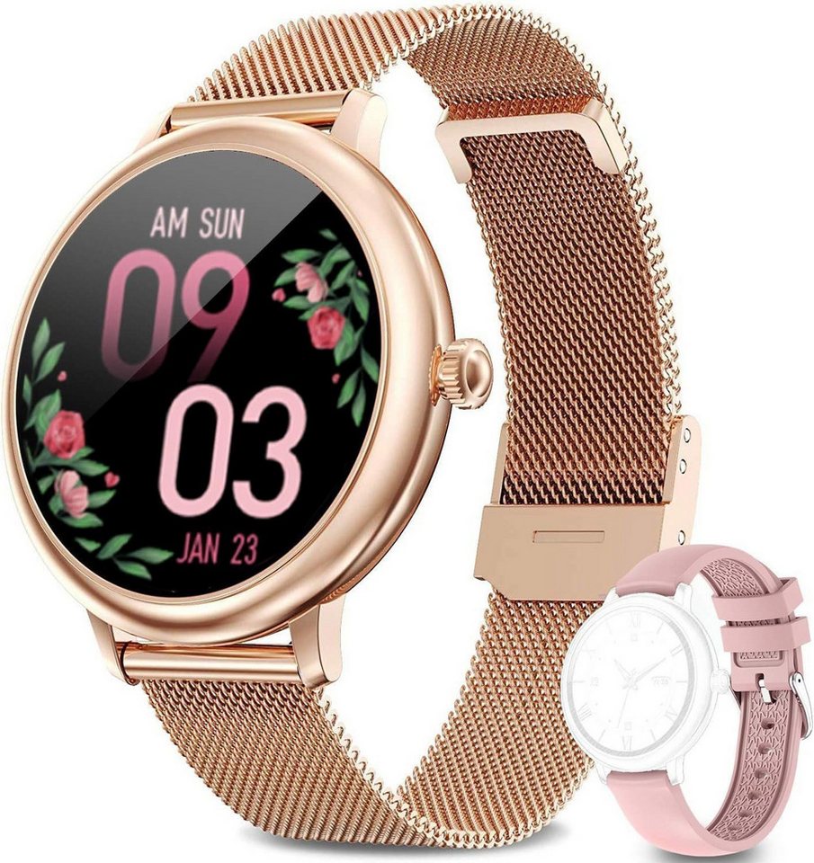 MSOVAEU Smartwatch, Fitness Tracker Uhr, Damen Herren Smartwatch (Fitnessuhr mit Telefonfunktion 1,08" HD Voll Touchscreen Zoll, Smartwatch Fitness Tracker Uhr, IP67 Wasserdicht, Uhren Watch für Android IOS, Fitnessuhr Tracker mit Pulsmesser Schrittzähler Schlafmonitor Aktivitätstracker cm) von MSOVAEU