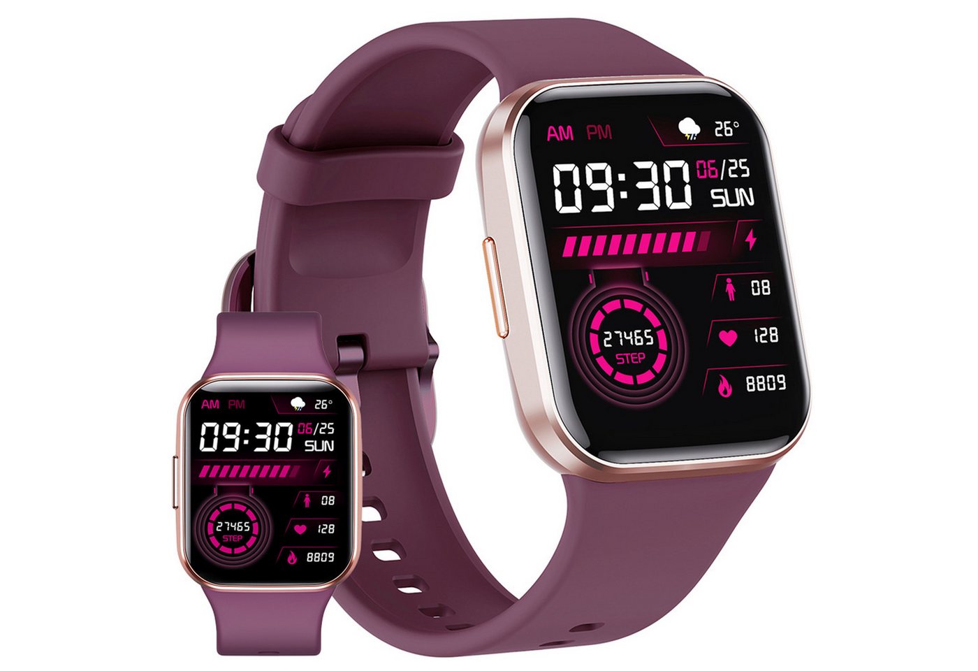 MSOVAEU Smartwatch für Damen Herren, Fitness Tracker Uhr mit Anruffunktion Smartwatch (1.69" HD Voll Touchscreen Zoll), IP67 Wasserdicht Pulsmesser Schrittzähler Aktivitätstracker von MSOVAEU
