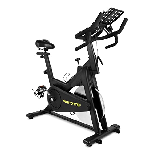 MSPORTS Indoor Cycling Bike Elite Black Series | Speed Bike 20KG Schwungrad | Ergometer - Hometrainer Fahrrad mit Bluetooth APP & leisem Riemenantrieb | Fitness Heimtrainer von MSPORTS