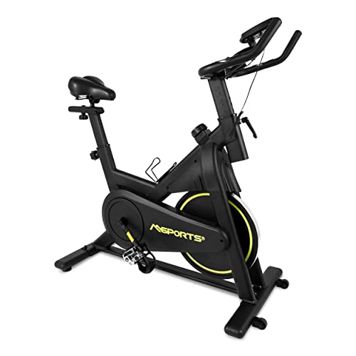 MSPORTS Indoor Cycling Bike Premium Black Series | Speed Bike 8KG Schwungrad mit Magnetischem Widerstand | Ergometer - Hometrainer Fahrrad mit Bluetooth APP | Fitness Heimtrainer von MSPORTS