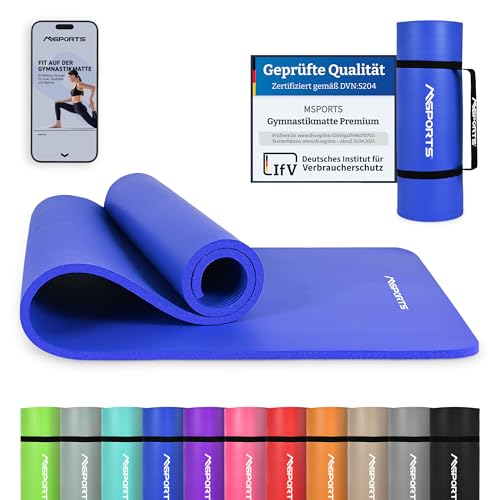 MSPORTS Gymnastikmatte Premium inkl. Tragegurt + Übungsposter + Workout App I Hautfreundliche Fitnessmatte 190 x 80 x 1,5 cm - Königsblau - Phthalatfreie Yogamatte MSPORTS Gymnastikmatte Premium inkl. Tragegurt + Übungsposter + Workout App I Hautfreundliche Fitnessmatte 190 x 80 x 1,5 cm - Königsblau - Phthalatfreie Yogamatte von MSPORTS