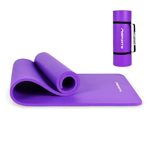 MSPORTS Gymnastikmatte Premium inkl. Tragegurt + Übungsposter + Workout App I Hautfreundliche Fitnessmatte 190 x 80 x 1,5 cm - Violett - Phthalatfreie Yogamatte von MSPORTS