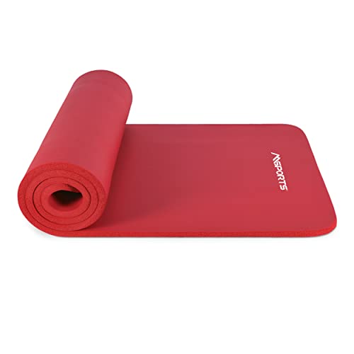 MSPORTS Gymnastikmatte Studio 183 x 61 x 1,0 cm Rot + Übungsposter und Tragegurte | Hautfreundliche - Phthalatfreie Fitnessmatte - sehr weich | Yogamatte MSPORTS Gymnastikmatte Studio 183 x 61 x 1,0 cm Rot + Übungsposter und Tragegurte | Hautfreundliche - Phthalatfreie Fitnessmatte - sehr weich | Yogamatte von MSPORTS