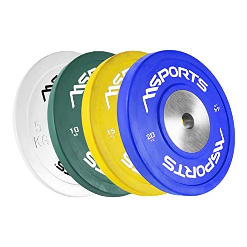 MSPORTS Olympia Hantelscheiben 2er Set Professional Lochdurchmesser 51 mm - Studio Qualität - Gusseisen - Gummiummantelt 5-20 kg Hantel (20 kg - Königsblau) von MSPORTS