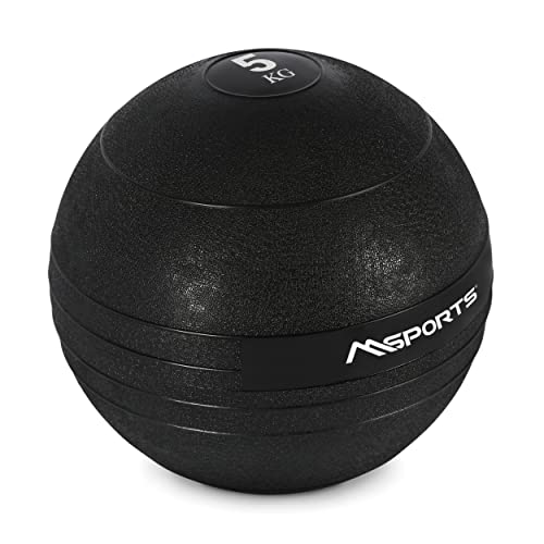 MSPORTS Slam Ball Premium Gewichtsball 3-20 kg Wall-Ball Medizinball (5 kg - Schwarz) von MSPORTS