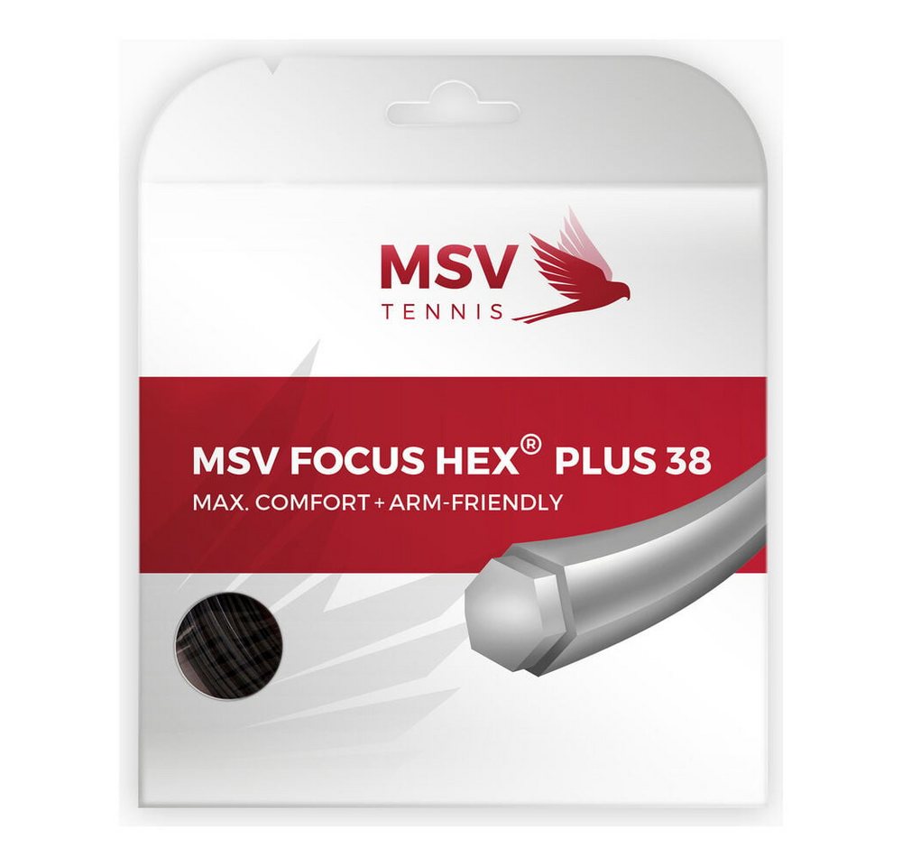 MSV Tennissaite Focus-HEX plus 38 12m schwarz von MSV