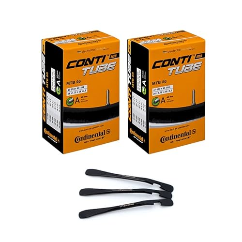 2er Set Continental Fahrradschlauch Contitube MTB 26 Zoll AV 40mm 47/62-559 inklusive 3 MSZweirad Metall Reifenheber 2er Set Continental Fahrradschlauch Contitube MTB 26 Zoll AV 40mm 47/62-559 inklusive 3 MSZweirad Metall Reifenheber von MSZweirad