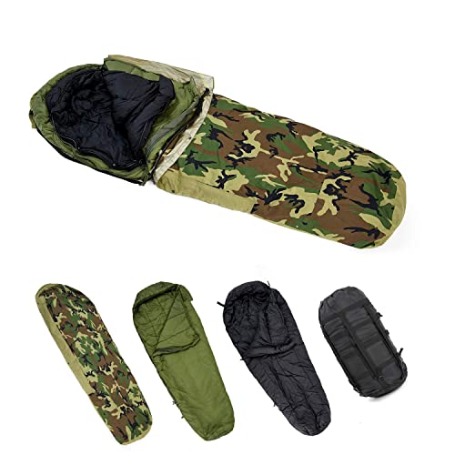 MT Military Modular Schlafsack System, mumienschlafsack Winter Outdoor mehrschichtig mit Biwakbezug für die Sommer, Woodland von MT