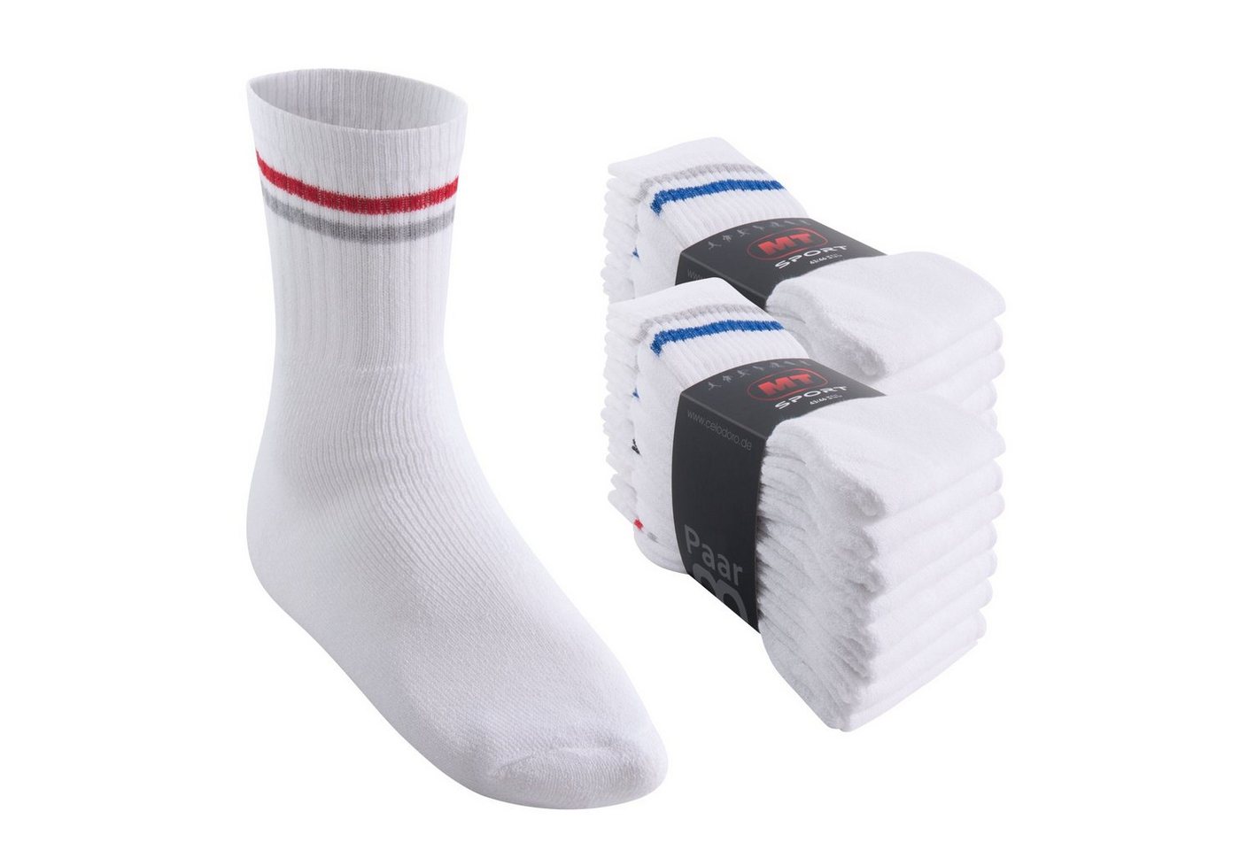 MT Tennissocken Sport- & Freizeitsocken Damen/Herren (8-32 Paar) Tennissocken (16-Paar) von MT