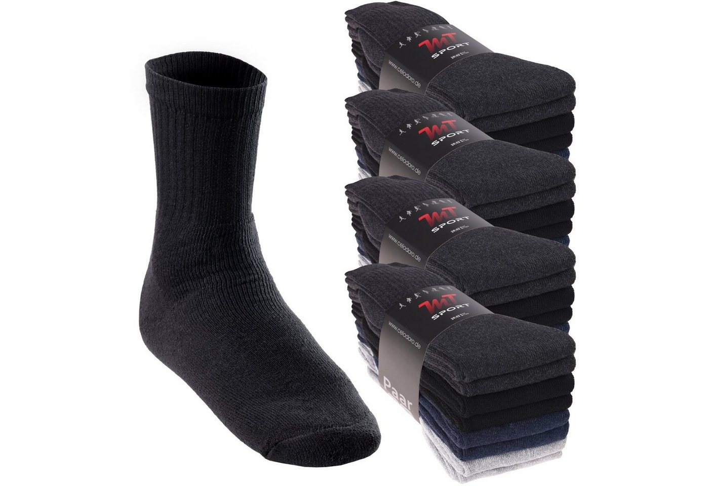 MT Tennissocken Sport- & Freizeitsocken Damen/Herren (8-32 Paar) Tennissocken (32-Paar) von MT