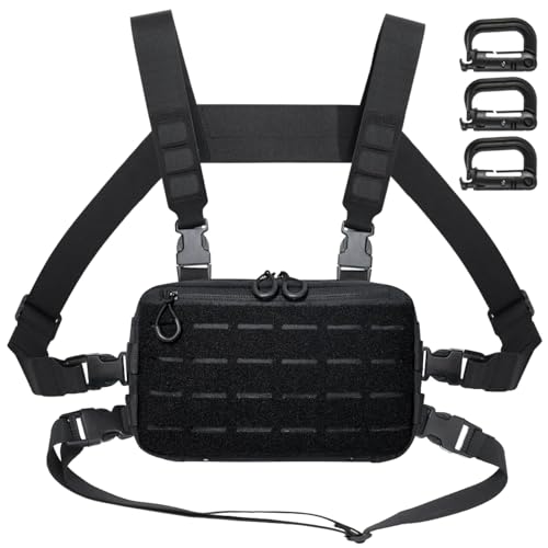 MUCHER Chest Rig Pack Taktisch Brusttasche für Männer Laufende Radio Walkie Brusttasche mit 3 Haken für Outdoor Wandern Jagdcamping Training MUCHER Chest Rig Pack Taktisch Brusttasche für Männer Laufende Radio Walkie Brusttasche mit 3 Haken für Outdoor Wandern Jagdcamping Training von MUCHER