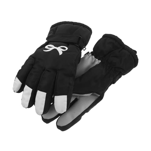 MUCKLILY 1 Paar Winterhandschuhe damenhandschuhe radfahrhandschuhe Winter Fahrradhandschuhe Schneehandschuhe Handschuhe für Schneefrauen Skihandschuhe Damen Korallenvlies Black von MUCKLILY