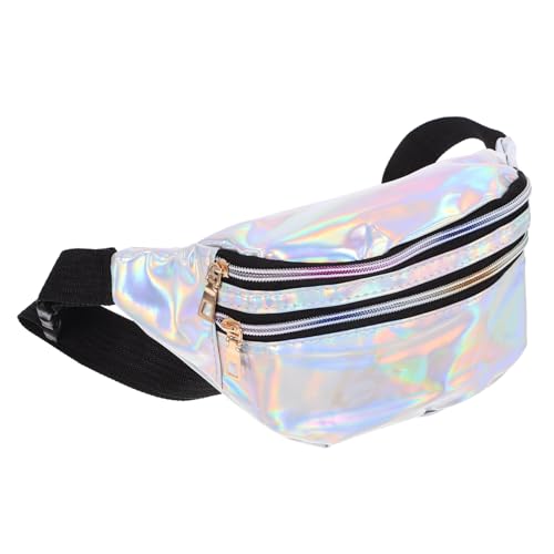 MUELODSIC Pack Handy Aufbewahrungstasche Gepäck Hüfttaschen für Damen Reisetasche Wochenendreise Bauchtasche Leichte Bauchtasche wasserdichte Hüfttasche Gürteltasche für den Sport Pu Silver von MUELODSIC