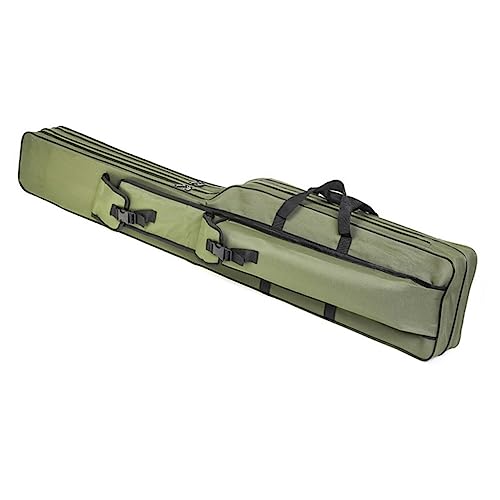 MUELODSIC Tasche Für Angelruten Angelrutenhalter Für Die Garage Tackle Aufbewahrungstaschen Ausrüstung Futterspender Träger Für Angelruten Stange Karpfen Fisch Haken Army Green Oxford-Stoff von MUELODSIC