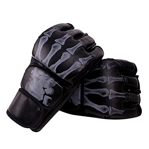Halbfinger-Boxhandschuhe, MMA-Handschuhe mit verstellbarem Handgelenkband, Handschuhe für Sparring-Training, MMA-Handschuhe, Boxen, Kampfhandschuhe, Boxhandschuhe, Sparring-Handschuhe, Halbfinger von MULAIDI