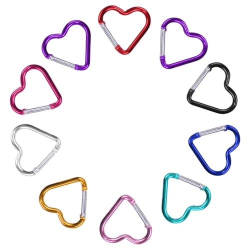 MUNSKT 10 Stück Herz Karabiner Schlüsselanhänger Clip Karabiner Clip Herz Bunte Karabinerhaken für Outdoor Reisen Walking, Camping, Angeln MUNSKT 10 Stück Herz Karabiner Schlüsselanhänger Clip Karabiner Clip Herz Bunte Karabinerhaken für Outdoor Reisen Walking, Camping, Angeln von MUNSKT