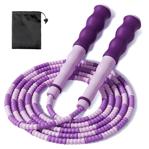 MUNSKT Beaded Jump Rope Springseil Verhedderungsfrei 2.8M Verstellbare Länge Lila für Kinder und Erwachsene MUNSKT Beaded Jump Rope Springseil Verhedderungsfrei 2.8M Verstellbare Länge Lila für Kinder und Erwachsene von MUNSKT
