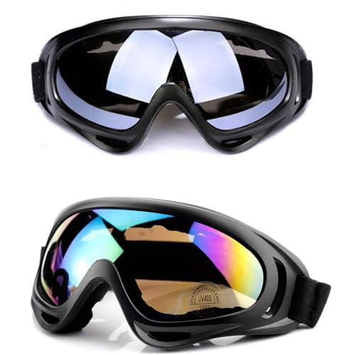 MUSELK 2 PCS Ski Snowboard Brille,Skibrille Anti Fog UV Schutzbrille Motorradbrillen Outdoor Aktivitäten Skifahren Radfahren Snowboard Wandern Augenschutz,Unisex MUSELK 2 PCS Ski Snowboard Brille,Skibrille Anti Fog UV Schutzbrille Motorradbrillen Outdoor Aktivitäten Skifahren Radfahren Snowboard Wandern Augenschutz,Unisex von MUSELK
