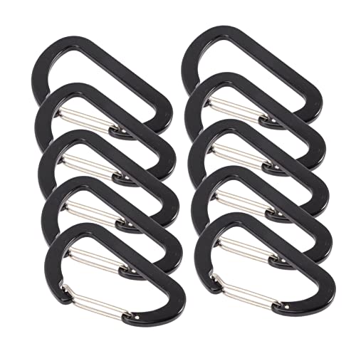 MUSISALY 10st Karabiner Hakenklammern Frühling Hängende Schnallen Kletterschlossschnallen Sicherheitsschnallen Kletterschnallen Outdoor-überlebensausrüstung Aluminiumlegierung Black von MUSISALY