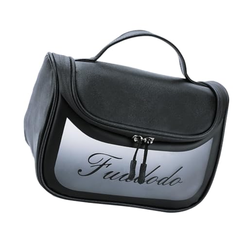 MUSISALY 1Stk Waschtasche Kosmetiktasche Reise-Kosmetiktasche Kulturbeutel klar Reise waschtasche aufbewahrungssack Storage Pockets Kosmetikkoffer Kosmetiktasche mit Reißverschluss Pu Black von MUSISALY