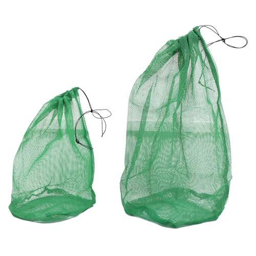 MUSISALY 4 Stück Fischernetztasche Fangsack für Fische Tasche für Fischernetze Angelzubehör Angel Tasche für Angeln Fishing Bag Netzbeutel zum Angeln Zugbeutel zum Angeln Nylon Green von MUSISALY